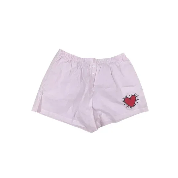 Keith Haring Pink Love Tee & Boxer Lounge Pajama Set Large NWT - Picture 8 of 8